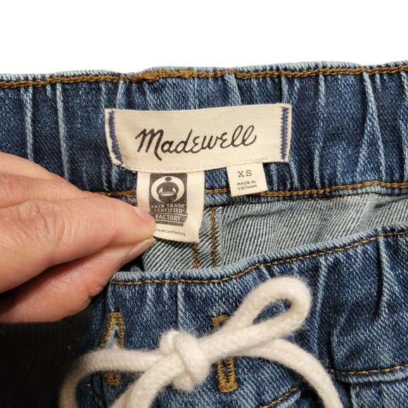 Women's Madewell Relaxed Pull On Drawstring‎ Jeans Jogger Style Pants Sz XS - Picture 9 of 13